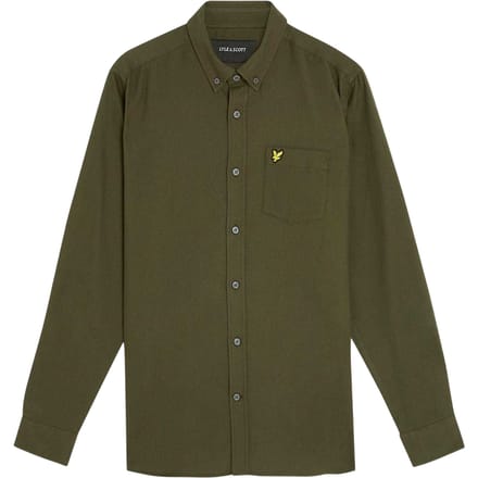 Lyle & Scott Herenoverhemd van flanel met lange mouwen en knoopsluiting (Diepe Diepten)
