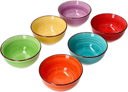 MamboCat Set van 6 UNI Bunt snack/dipschaaltjes 12cm