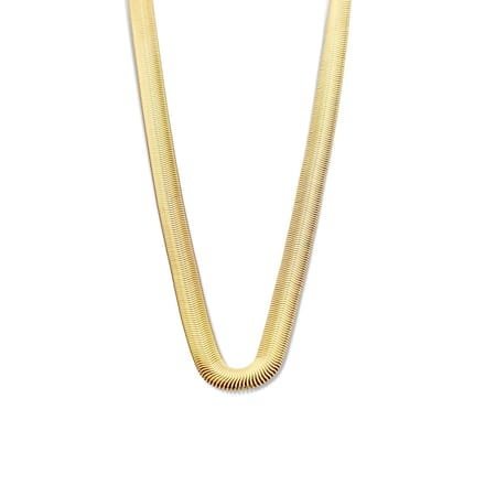 MIASHOPIA 4-MS22013 Stalen Ketting Slang Plat - 45cm - 8mm Breed - Staal - Goudkleurig