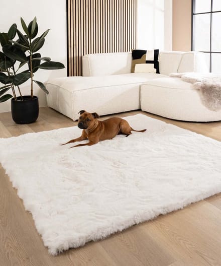 Fluffy vloerkleed vierkant - Comfy Deluxe wit 230x230