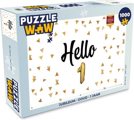 Puzzel Jubileum - Goud - 1 jaar - Legpuzzel - Puzzel 1000 stukjes volwassenen