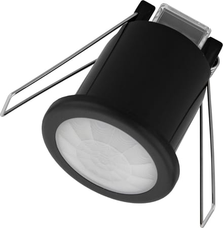Ledvion - Bewegingsmelder Zwart - Inbouw - Schemerschakelaar - IP20 - 360° - Bereik 8m -Lichtsensor