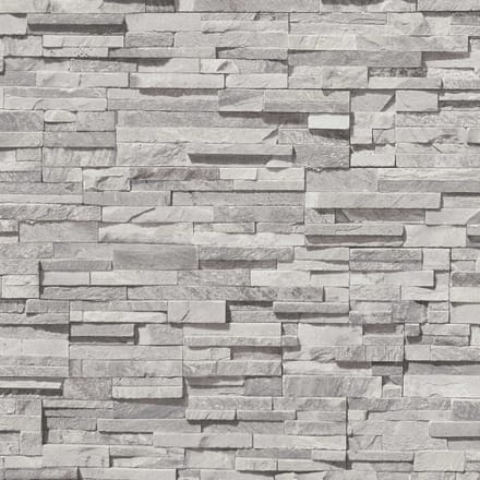 NATUURSTEEN BEHANG | industrieel - Heldergrijs Beige Zilver - A.S. Création Elements 2