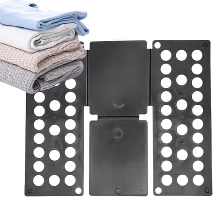 Kledingvouwplank - Vouwhulp Sorteerder - Efficiënt Opbergen - Opvouwbaar Compact - 40x48 cm Uitgevouwen - Zwart