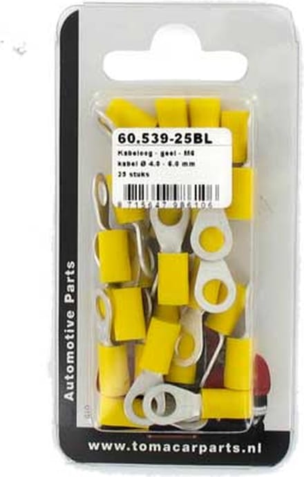 Kabeloog M6 geel 25 stuks blister