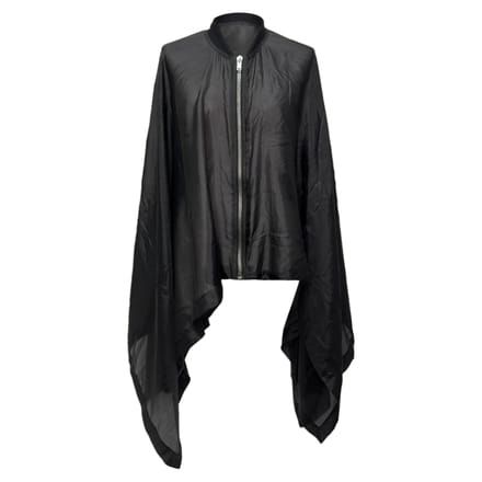 Rick Owens Zip Poncho in zwarte zijde
