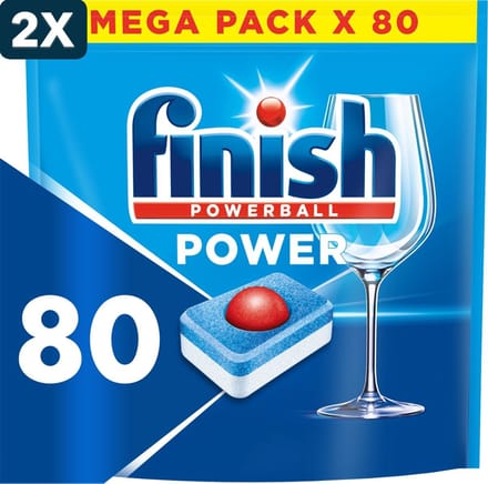 2 x Finish Power All in One Regular Vaatwastabletten - 80 capsules