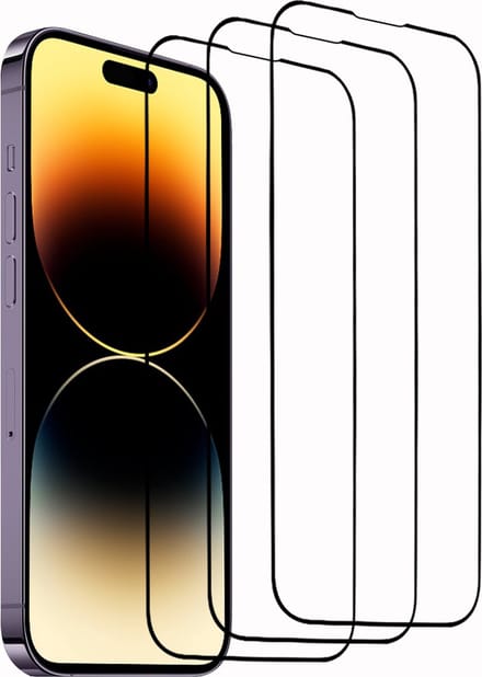 3x iPhone 14 Pro Screenprotector - gehard beschermglas screen protector glas iPhone 14 Pro - full cover - Arara