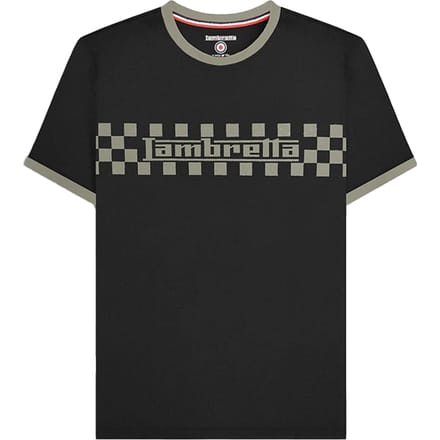 Lambretta Heren Ringer Twee Kleur T-Shirt (Zwart)