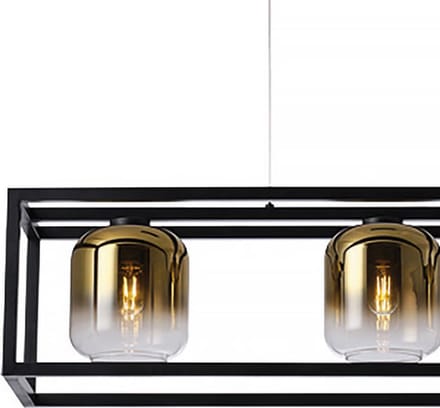 Freelight - Hanglamp Dentro 3 lichts L 110 cm goud glas zwart