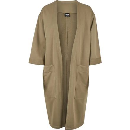 Urban Classics Lange cardigan -XS- Oversized Terry Groen/Bruin