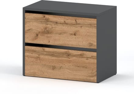 Meubel Square - Schoenenkast STEP - Eiken / Grijs - Modulaire schoenenkast zonder handgrepen