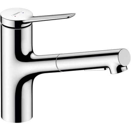 Hansgrohe Zesis M33 single lever kitchen faucet 150, pull-out shower, 2 spray types, hose box (sBox) lite 74803000