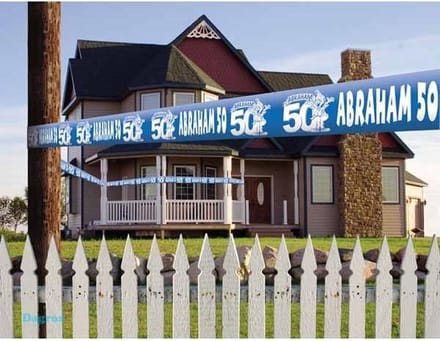 50 Jaar Abraham Afzetlint Stripes - 15 meter
