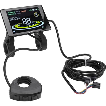 Elektrische Fietscomputer Kleurenscherm LCD Display met SM Connector voor Mountainbike Modificatie black
