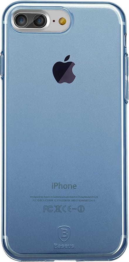 Baseus Simple Series doorzichtig hoesje geschikt voor iPhone 7 Plus 8 Plus - Blauw