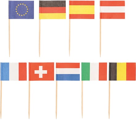 20x 50 Decoprikkers 8 cm Nations