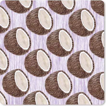 Muismat 20x20 cm - Mousepad Kokosnoot - Paars - Wit - Muismatten
