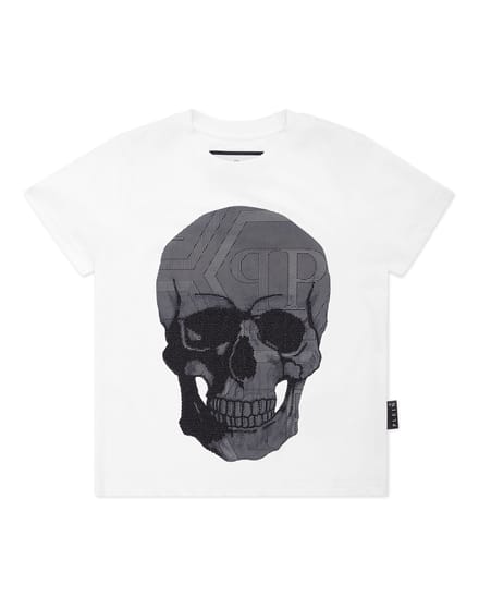 Jersey T-Shirt Round Neck Ss Strass Skull