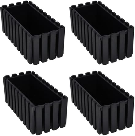 Rustiek Balkondozijn - Antraciet - 40cm - Kunststof - Set van 4