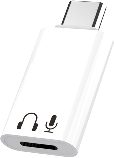 Compatibel met Lightning naar Type-C-adapter: aluminium, compact, HiFi-geluidskwaliteit, wit.