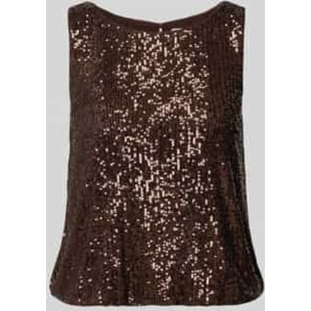 regular fit top met all-over pailletten