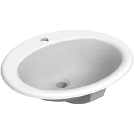 Aquavive Enkele Wastafel Ourcq - Keramiek - Rond - Wit - 45cm