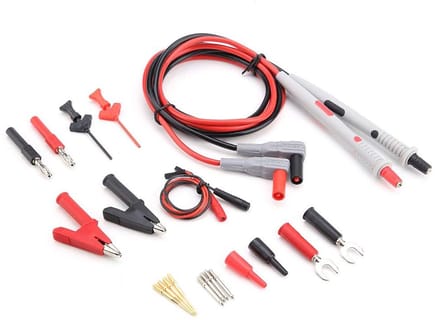 Multimeter Kabels - Testkabels Krokodilclips - Elektrische Metingen - Vervangbare Sondepunten - 20 Delig - Multicolor