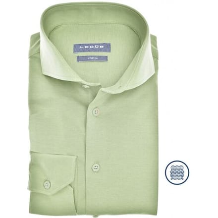 Ledûb Overhemd Knitted Slim-Fit Sophistication Licht Groen / male