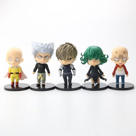 5 pièces/set Anime ONE PUNCH MAN Figurine d'action en PVC Jouets 10cm gray