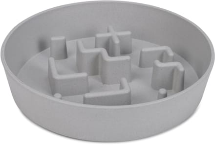 Beeztees Antischrokbak Hond/Kat Nom - Voerbak hond/kat - Vaatwasserproof - Antislip - Plastic - Grijs - 1400ml