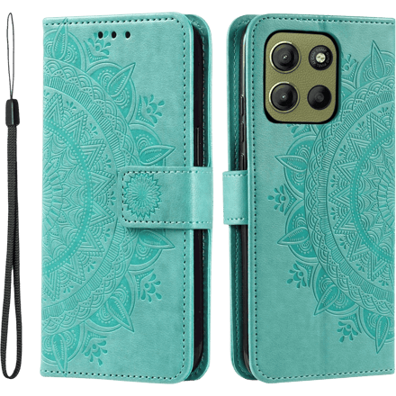 Comfycase Motorola Moto G17 Power Mandala Wallet Groen