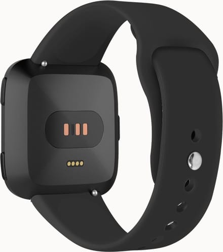 Siliconen bandje - geschikt voor Fitbit Versa / Versa 2 - maat S/M - zwart