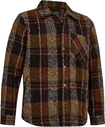 Deerhunter Wilder Overshirt Brown Check Outdoor Overshirt Jacht Overshirt Scandinavisch Overshirt Bruin Maat -M