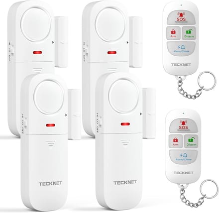 Raamalarm Set - Deuralarm - Inbraakbeveiliging Thuis - 4 Functiemodi - 4 Stuks - Wit