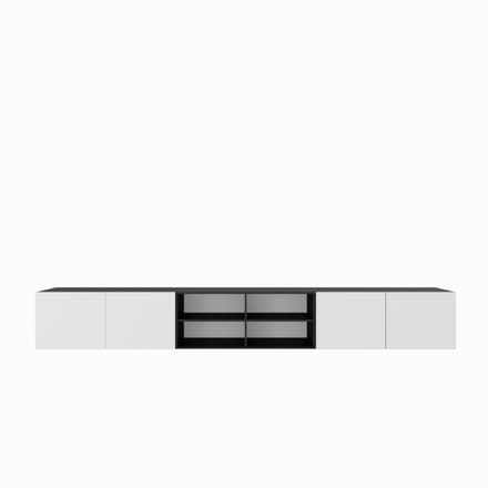 TV-kast Leo IV 300 (3x100) cm (zwart + wit)
