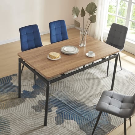 Eettafel Hemnes 140x80x75 cm eikenkleurig en zwart