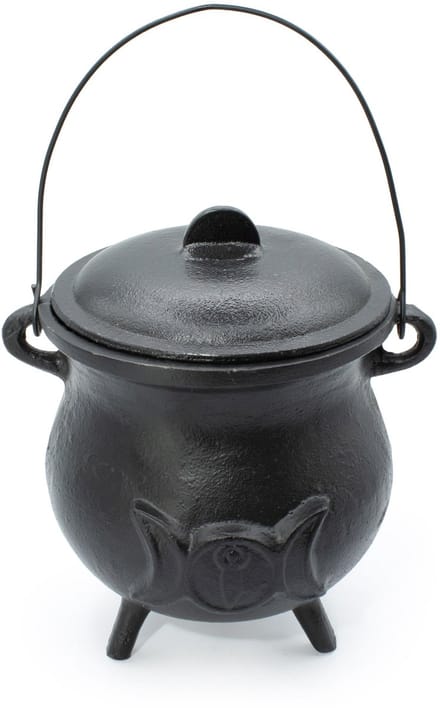 Extra Huge Cast Iron Cauldron with Triple Moon 23x18cm (at least 4kg)