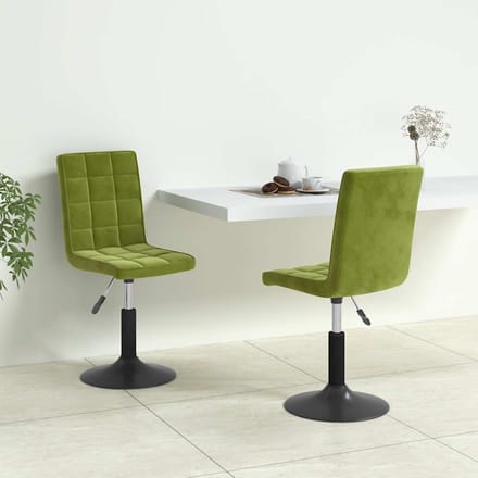 vidaXL - Eetkamerstoelen - draaibaar - 2 - st - fluweel - lichtgroen