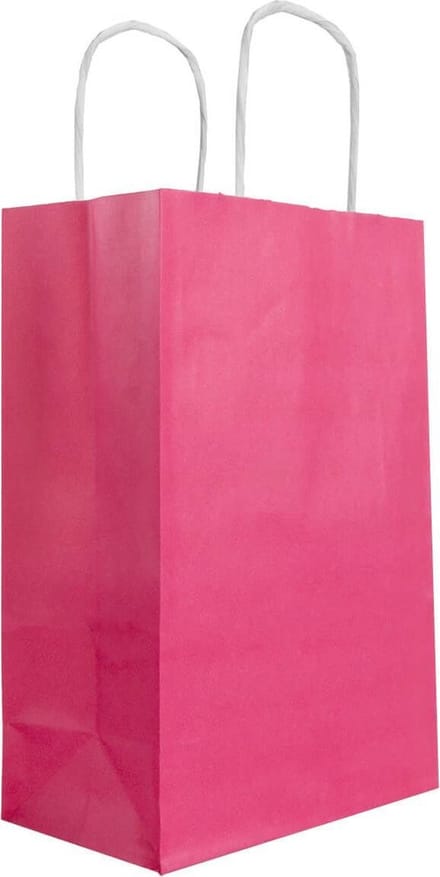 50x Papieren tassen 18x08x24cm (A5) -  Roze/rood (PMS 2040)