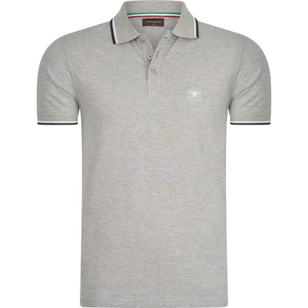 Cappuccino Italia - Heren Polo SS Applique Pique - Grijs - Maat M