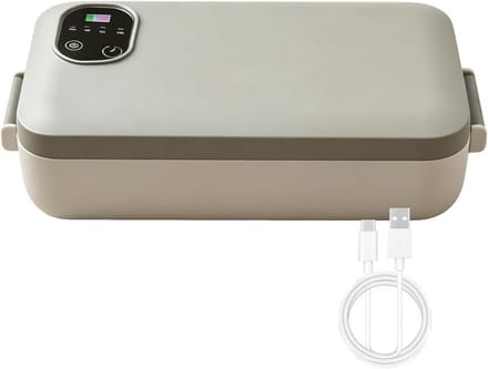 Verwarming Lunchbox - Maaltijdcontainer Elektrisch - Warme lunches onderweg - Snelle temperatuurregeling - 900 ml - Grijs