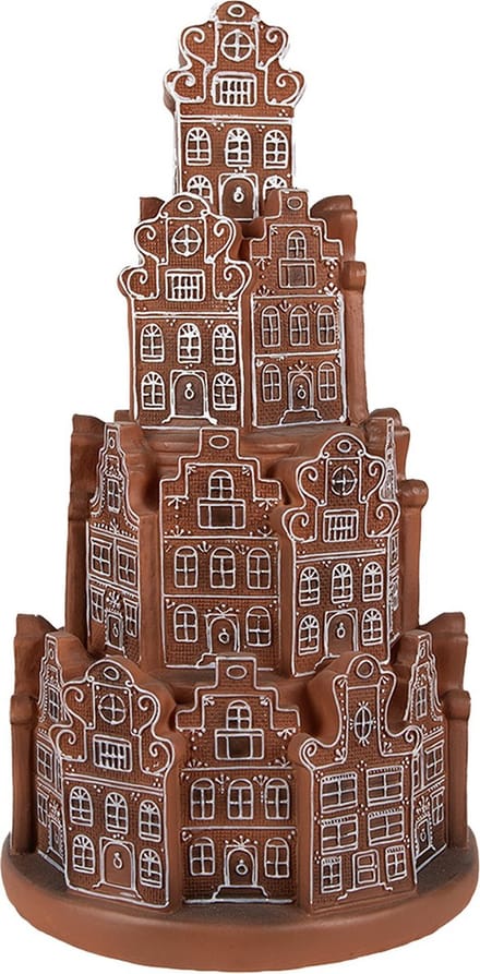 Clayre & Eef Gingerbread house met LED Ø 18x33 cm Bruin Polyresin