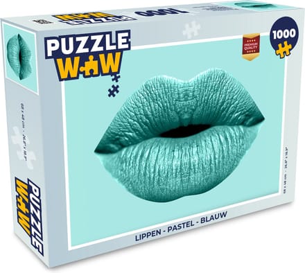 Puzzel Lippen - Pastel - Blauw - Legpuzzel - Puzzel 1000 stukjes volwassenen