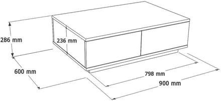 Vente-unique Salontafel met 2 deurtjes - Naturel en Beige - LOTULA