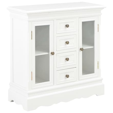vidaXL - Dressoir - 70x28x70 - cm - massief - grenenhout - wit
