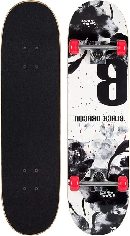 Skateboard - Streetboard Longboard - Straat Gebruik - Dubbele Kicktail - 79 x 20 cm - Zwart