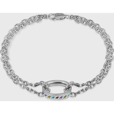 Enameled Multicolor Icon Link Bracelet Medium