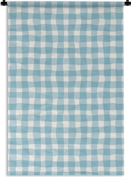Wandkleed - Wanddoek - Pastel - Blauw - Patronen - 90x135 cm - Wandtapijt