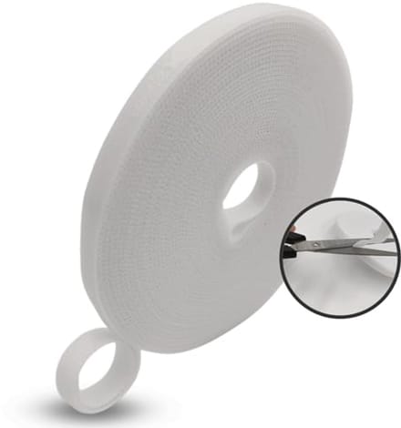 Klittenbandbinders voor Kabelbeheer - Herbruikbare Kabelorganizer met Klittenbandsluiting, 10 mm Breed, 10 m (Wit)